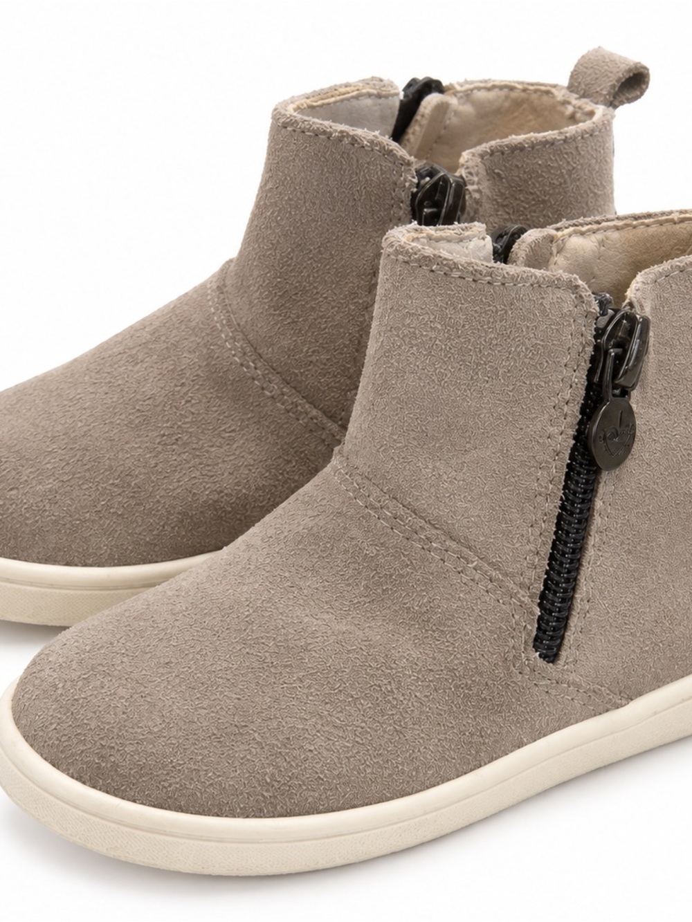 Monkey Feet Toddlers' Zip Suede Ankle Boots in Taupe
